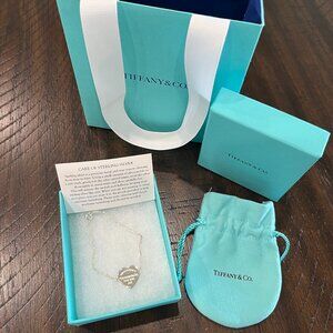 Retired New Tiffany & Co Sterling Silver Heart Tag Double Chain Bracelet